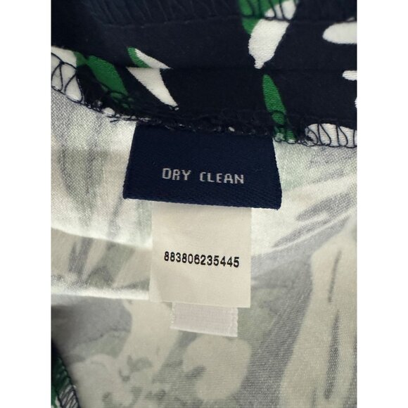Chaps Navy Blue Green Floral Print Sleeveless Sheath Dress Size 16 Summer Cruise - Picture 6 of 9